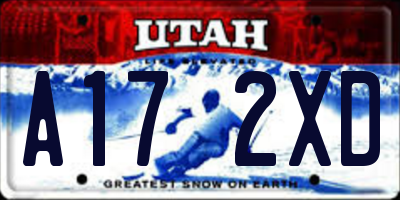 UT license plate A172XD