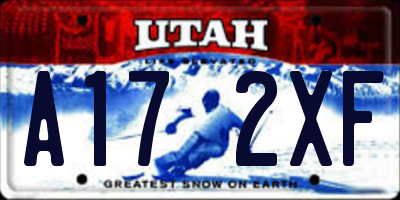 UT license plate A172XF