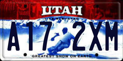 UT license plate A172XM