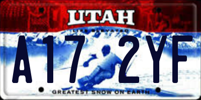 UT license plate A172YF