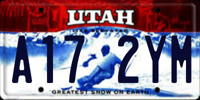 UT license plate A172YM