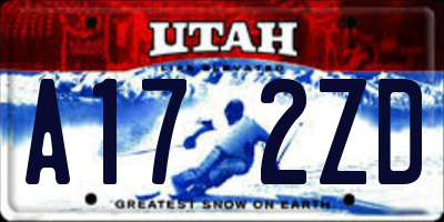 UT license plate A172ZD