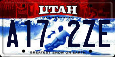 UT license plate A172ZE