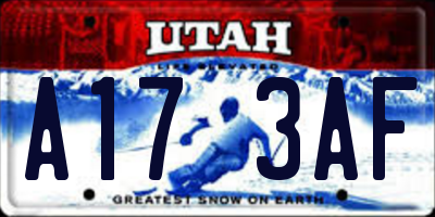 UT license plate A173AF