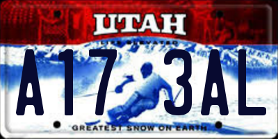 UT license plate A173AL