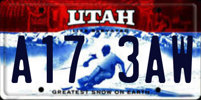 UT license plate A173AW