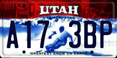 UT license plate A173BP