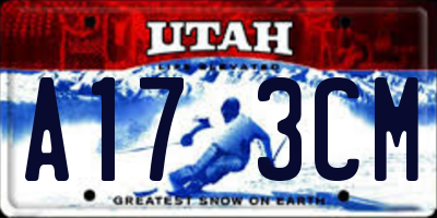 UT license plate A173CM