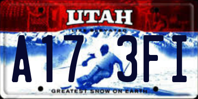 UT license plate A173FI