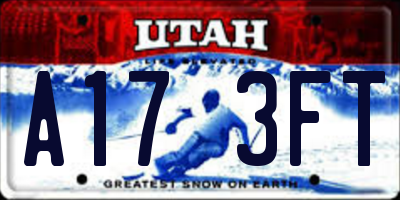 UT license plate A173FT