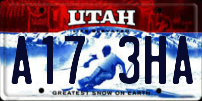 UT license plate A173HA