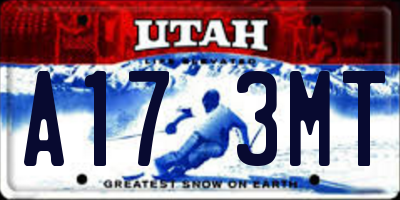 UT license plate A173MT