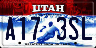 UT license plate A173SL