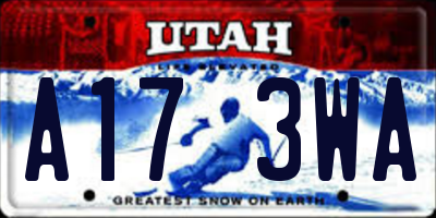 UT license plate A173WA