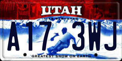 UT license plate A173WJ