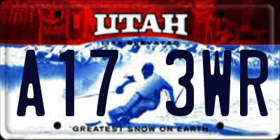 UT license plate A173WR