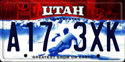 UT license plate A173XK