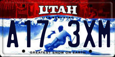 UT license plate A173XM