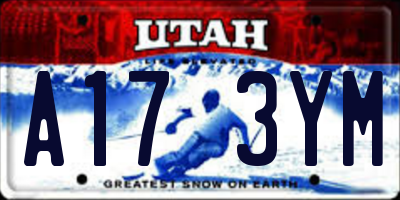 UT license plate A173YM