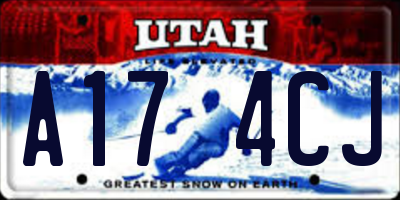 UT license plate A174CJ