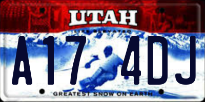 UT license plate A174DJ