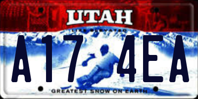 UT license plate A174EA