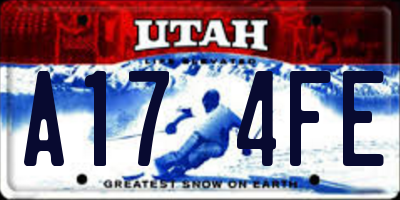 UT license plate A174FE
