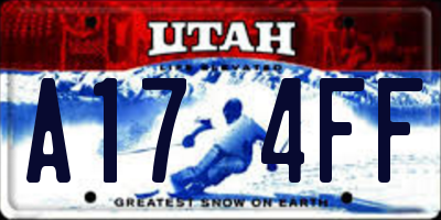 UT license plate A174FF
