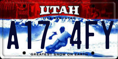 UT license plate A174FY