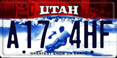 UT license plate A174HF
