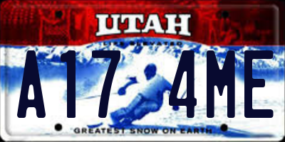 UT license plate A174ME
