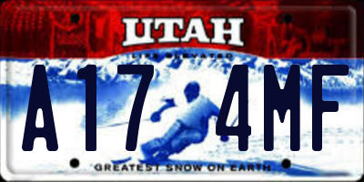 UT license plate A174MF