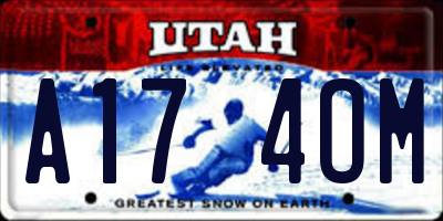 UT license plate A174OM