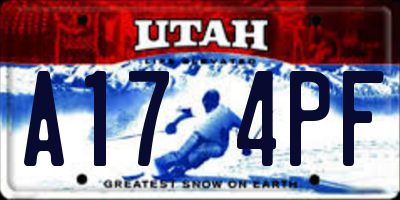 UT license plate A174PF