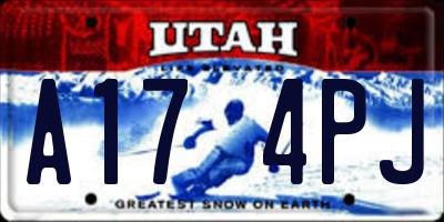 UT license plate A174PJ