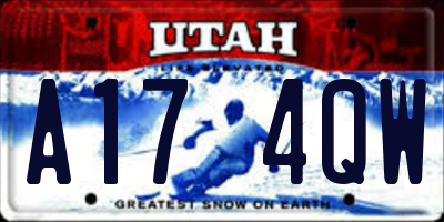 UT license plate A174QW