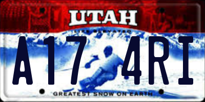 UT license plate A174RI