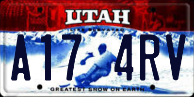 UT license plate A174RV