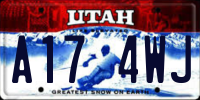 UT license plate A174WJ