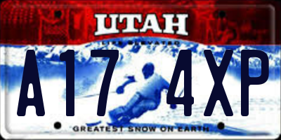 UT license plate A174XP