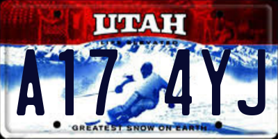 UT license plate A174YJ