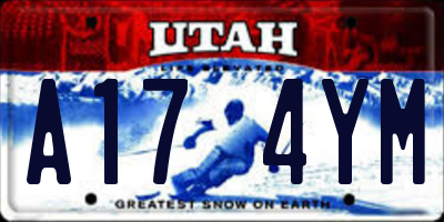 UT license plate A174YM