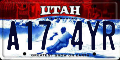 UT license plate A174YR