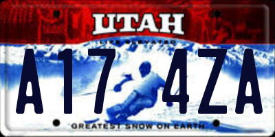 UT license plate A174ZA