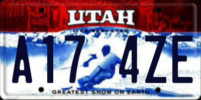 UT license plate A174ZE