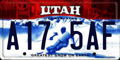 UT license plate A175AF