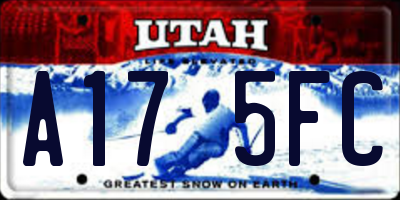 UT license plate A175FC