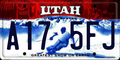 UT license plate A175FJ