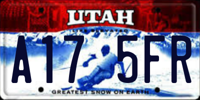 UT license plate A175FR