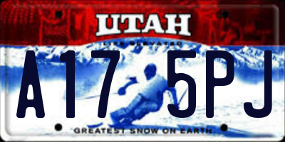 UT license plate A175PJ